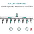 thumbnail image 2 of 8-Way Aquarium Air Flow Control Lever Valve Chromium Copper Distributor Fish Tank Splitter, 2 of 4