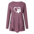 thumbnail image 4 of Honeeladyy Deals Women Dog paw Heart Cute Funny Graphic Print with Designs Shirts Casual Sweatshirts Pullover for Women Loose Tunic Tops, 4 of 4