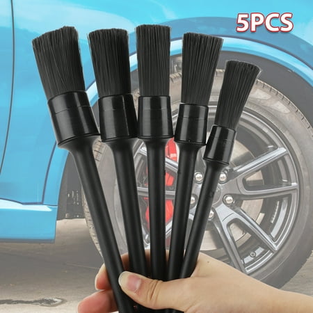 EEEkit Auto Detailing Brush Set (5) Best Car Detailing Brush Kit - Lug Nut/Leather/Wheel/Interior/Seat/Upholstery Washing - Reliable Brushes For Cleaning Engine, Air Vent, Car, (Best Way Auto Upholstery)