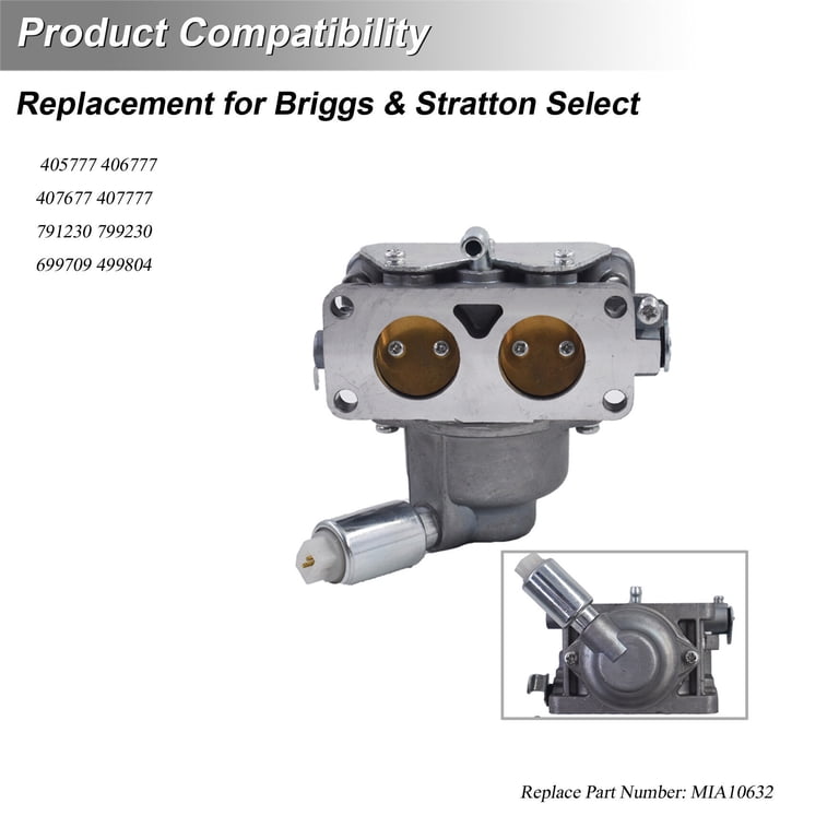 Carburador Para Motores Briggs Stratton 6-10 HP (series 191700-193700) - Compatible Con John Deere, Snapper