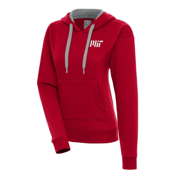 Women's Antigua  Red MIT Engineers Victory Pullover Hoodie