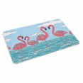 thumbnail image 4 of Summer Cute Flamingo Door Mat Indoor Outdoor, Cartoon Animal Cloud Blue Sky Non Slip Welcome Mat with Rubber Backing, Absorbent Fabric Front Door Mats Entryway Rug for Home Patio Entrance 16"x24", 4 of 9