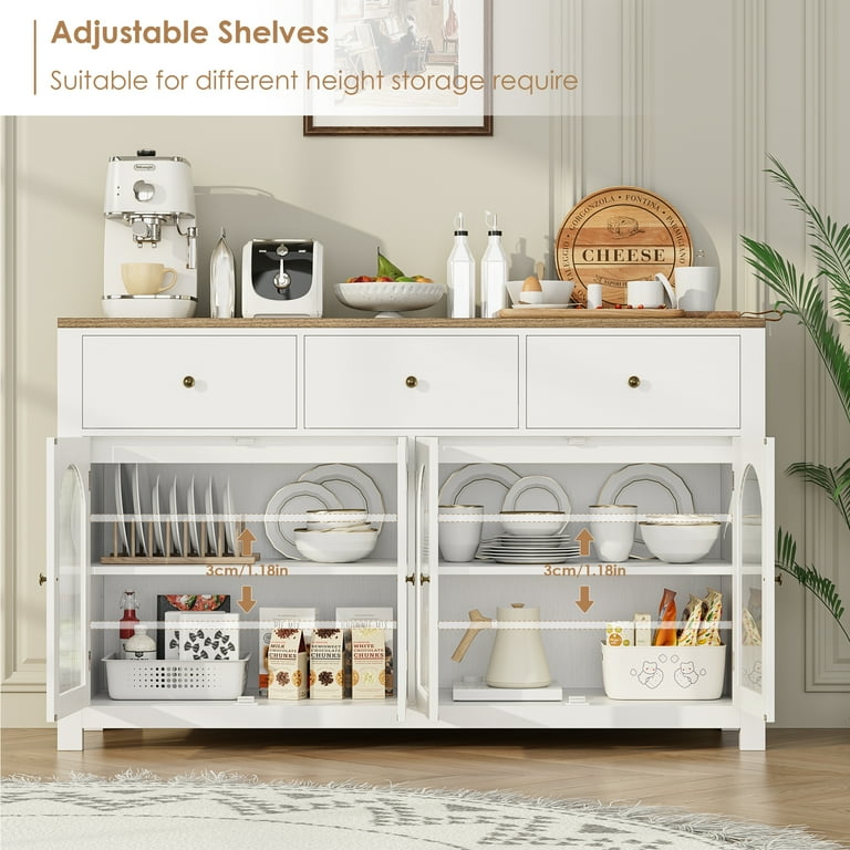 Homfa 55'' Large Sideboard Buffet Cabinet, Kitchen Storage Cabinet