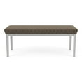 thumbnail image 4 of Lesro Lenox Steel Fabric 2-Seat Waiting Room Guest Bench in Silver/Adler Peppercorn Brown, 4 of 5