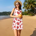 thumbnail image 3 of Fotbe Realistic Maple Leaf Vestido de Verano sin Mangas para Mujer – Vestido Midi Línea A, Estilo Camiseta Floral, Vestido Playero Casual y Fluido, 3 of 7