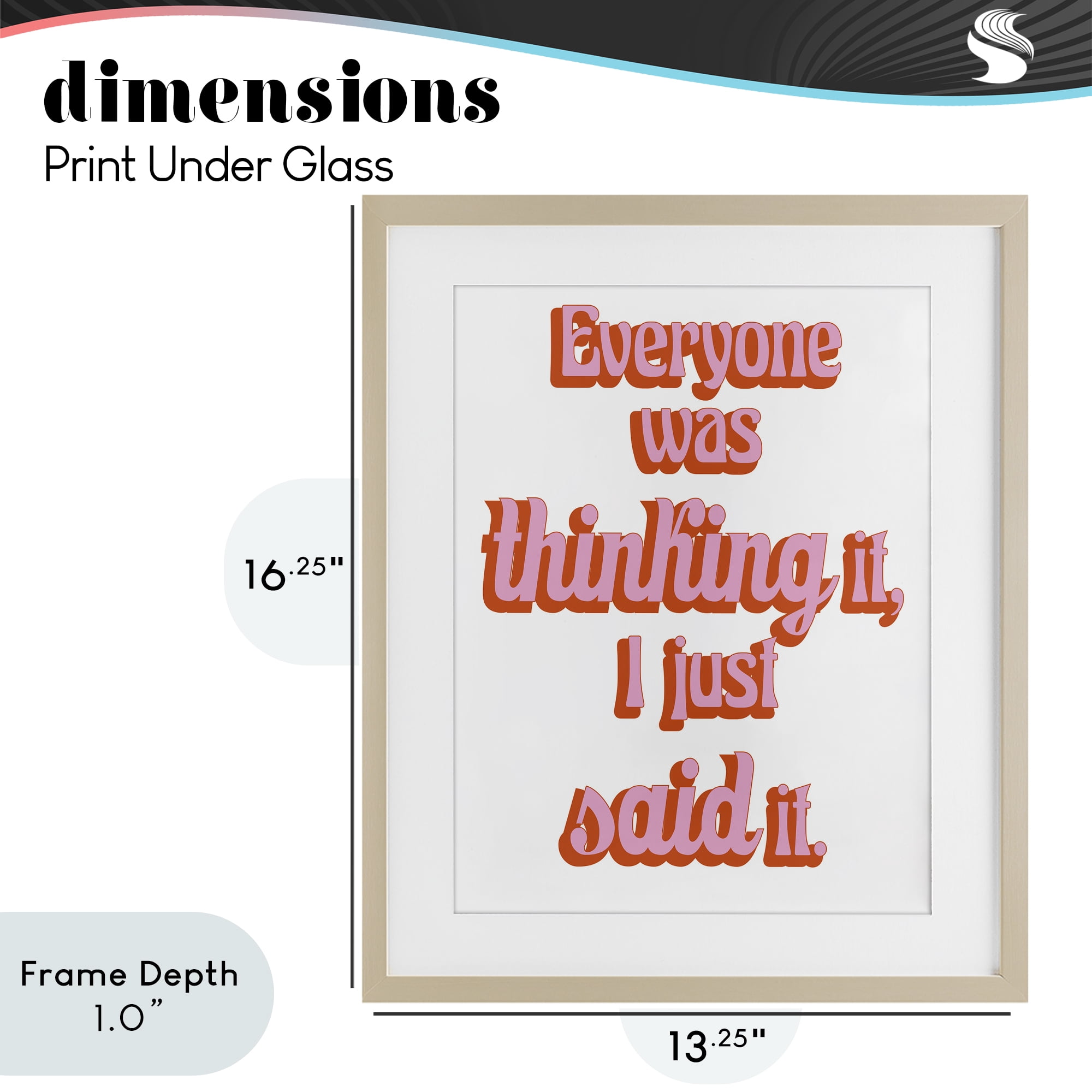 Stupell Industries Everyone Was Thinking It Birch Framed Print Under Glass, design by Elizabeth Medley