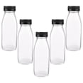 thumbnail image 4 of 5Pcs Outdoor Glass Juice Bottles Transparent Beverage Bottles Portable Bottles, 4 of 5