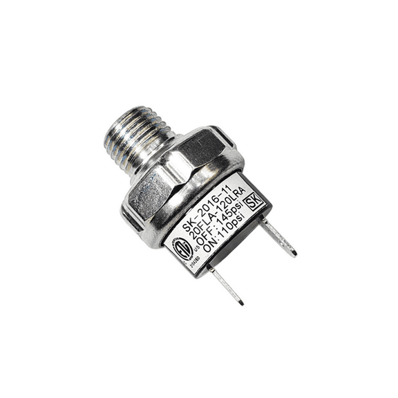 Air Pressure Switch 110-145 PSI Tank Mount Type Thread 1/4" NPT 12V 24V DC Air Compressor Pressure Switch for Air Train Horn 110-145 1/4 inch