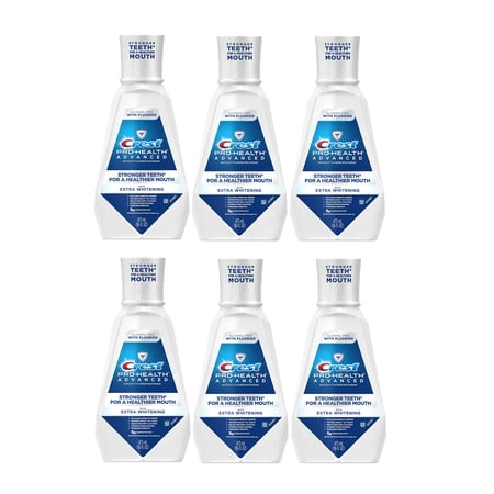 Crest Pro-Health Advanced Express Whitening Alcohol Free Mouthwash, 16 Oz, 6 Pack
