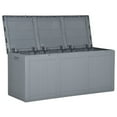 thumbnail image 3 of vidaXL Garden Storage Box 270L Grey PP Wood Look, 3 of 5