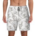 thumbnail image 3 of Uemuo Hand Drawn Rabbit Pattern Mens Swim Trunks Quick Dry Board Shorts with Mesh Lining, Stretch Beach Shorts Quick Dry No-Chafing Board Shorts-XX-Large, 3 of 9
