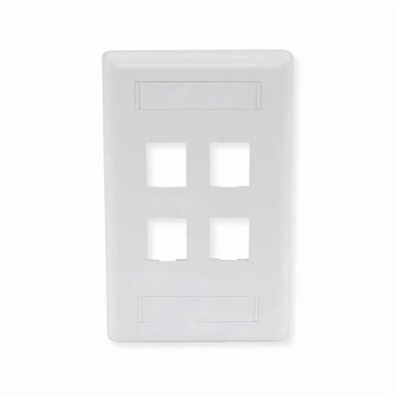 Hubbell Premise Wiring Wall Plate,4 Port IFP14OW