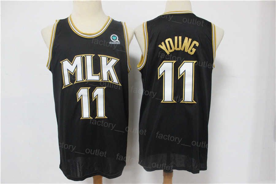 Trae Young Atlanta Hawks MLK Gold Signature Edition Jersey Stitched Large