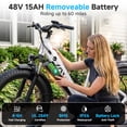 thumbnail image 3 of TST Electric Bike for Women, 750W E-Mountain Bike, 26" Fat Tire Electric Bike, 48V/15Ah Battery UL2849, 60Miles Long Range, 7-Speed Gear, 20mph Fast Ebike, 3 of 8