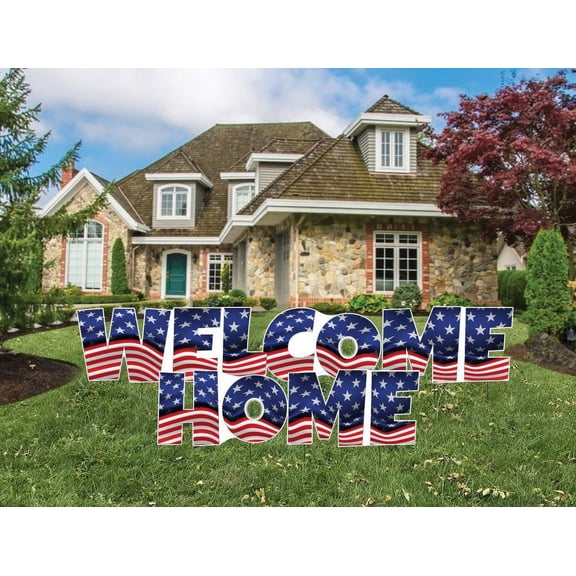 VictoryStore Patriotic Armed Services Welcome Home Yard Decoration Set, Armed Services Welcome Home Outdoor Decorations, 5 Piece Set 20057