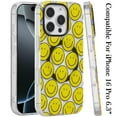 thumbnail image 3 of For iPhone 16 6.1 inch [Magnetic Circle] Double Layer Design IMD TPU Case - Smiley Faces, 3 of 3