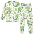 thumbnail image 2 of Dailycode Cotton Pajama Set Snug Fit Long Sleeve Top and Pants for 18M-8Y Dinosaur and Kiwi Fruits, 2 of 7