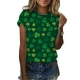 thumbnail image 2 of QIPOPIQ T-Shirts à Manches Courtes Col Rond pour Femmes T-Shirts de la Saint-Patrick T-Shirt Vert Trèfle T-Shirt Imprimé Tunique Hauts de Vacances T-Shirts Graphiques Offres, 2 of 6