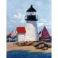 thumbnail image 2 of Swatland, Sally 12x14 Black Ornate Wood Framed with Double Matting Museum Art Print Titled - Edgartown Lighthouse, 2 of 4