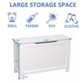 thumbnail image 3 of Toy Storage Organizer, Kids Storage Bench with 2 Hinges and MDF Structure, Girls Boy Toy Storage Box for Building Blocks, Books, Kids Storage Bench for Entryway, Bedroom, Playroom, White, R2562, 3 of 7