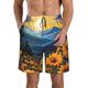 thumbnail image 1 of Balery Elegant Sunset Sunflower Traje de Baño Estilo Hawaiano para Hombre, Shorts de Secado Rápido con Bolsillos-Small, 1 of 6