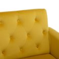 thumbnail image 5 of Velvet Accent Chair Recliner Armchair with Adjustable Armrests and Backrest Button Tufted Lounge Chair with Ottoman Single Sofa Chairs for Living Room Bedroom, Yellow, 5 of 7