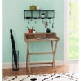 thumbnail image 2 of Pemberly Row Wood Folding Desk with Small Drawer in Rustic Brown Finish, 2 of 14