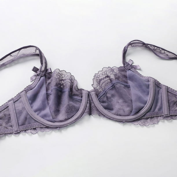 Femmes Sous vetements Twerk Sous vetements Dames Lingerie Sexy Pure Slim Sans Coussin Dentelle Soutien Gorge Ensemble Adulte Vetements pour Femmes Violet Taille 80B Walmart