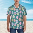thumbnail image 2 of Daiia Colorful Easter eggs Print Hawaiian Shirt for Men Gentle Cotton Regular Short Sleeve Casual,3X-Large, 2 of 7