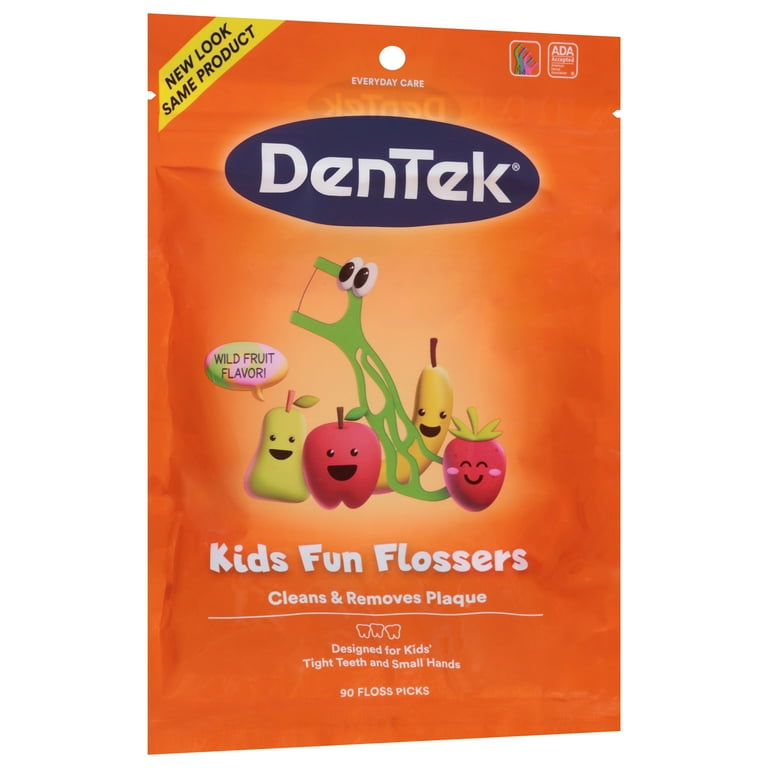 DenTek Kids Fun Flossers Floss Picks 90 Count with Wild Fruit
