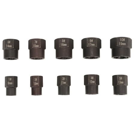 

10PCS Star Nut Remover 3/8in Opening Damaged Bolts Screws Nuts Removal Socket Extractor Tools