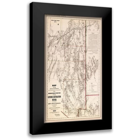Hamel 10x14 Black Modern Framed Museum Art Print Titled - Nevada Southern Nevada - Hamel 1869