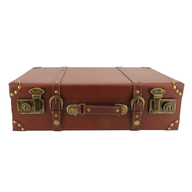 Valise en Cuir Vintage, Mini Valise en Cuir 3D Unique Sans Roues avec Poignée pour la Nuit