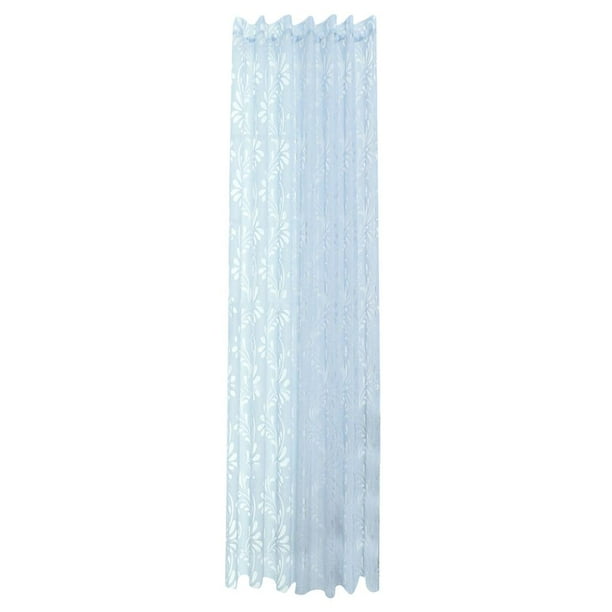 39 pulgadas x 78 pulgadas decorativo floral triturado pura ventana barra panel de tul Azul Gloria Cortina de ventana transparente
