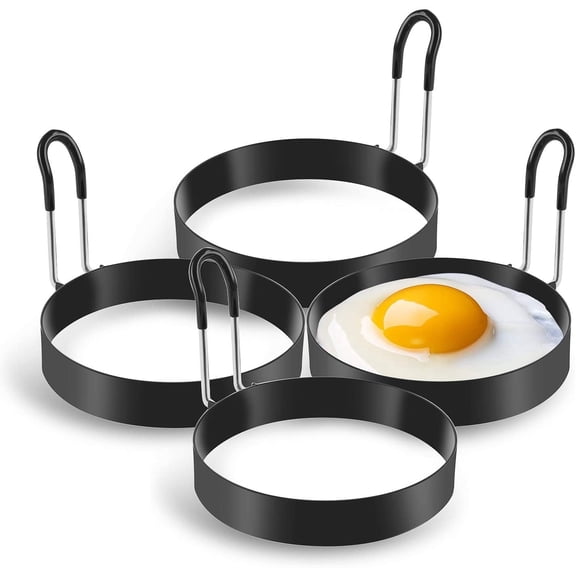 Vruelia Eggs Rings, 4 Pack Stainless Steel Egg Cooking Rings, Pancake Mold for frying Eggs and Omelet