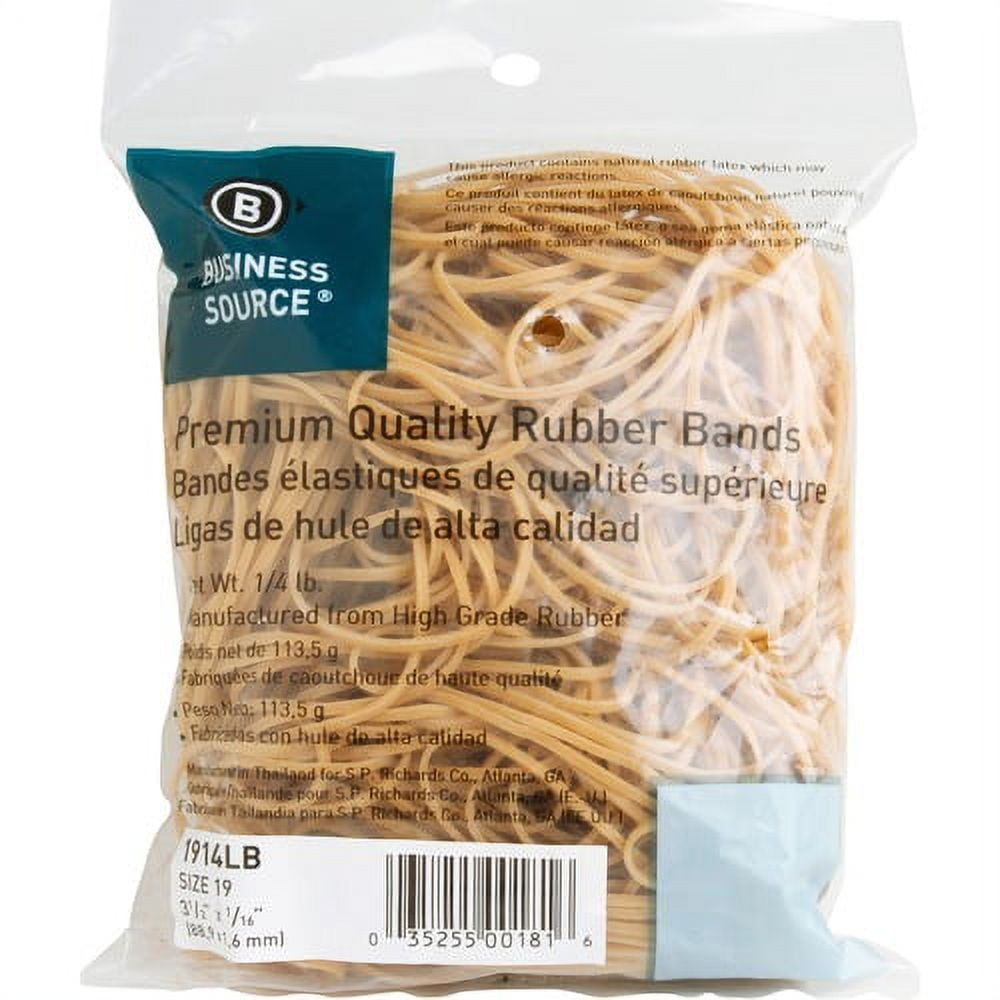 Business Source Size 32 Rubber Bands - 1 Lb. Bag (20 Pack) - 55% Rubber, 700% Stretch, Biodegradable For Office & Industrial Use