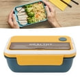 thumbnail image 4 of Meal Prep Container, Portable Lunch Box Plastic 1100ml Large Capacity With Spoon For Students For School Purple,Green,Blue Yellow,Tender Pink, 4 of 8