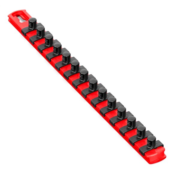 Ernst Organizador De Rieles De Enchufe De 13 Pulgadas Con Clips De Bloqueo Giratorio De 14 3/8 Pulgadas, Rojo (8415)