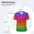 thumbnail image 5 of Fotbe Rainbow Glitter Baseball Jersey Shirt for Men and Women, Casual Short Sleeves Button Down T-Shirt-Medium, 5 of 9
