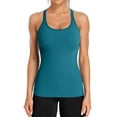 thumbnail image 1 of Charmo Women's Ribbed Camisole Workout Tank Tops with Built in Bra Basic Undershirt, 1 of 7