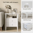 thumbnail image 6 of JOINICE Nightstand Set of 2 with Storage, Modern Bedside Table with Drawers,Wood End Table with Charging Station, Bed Side Tables for Bedroom, White, 6 of 9