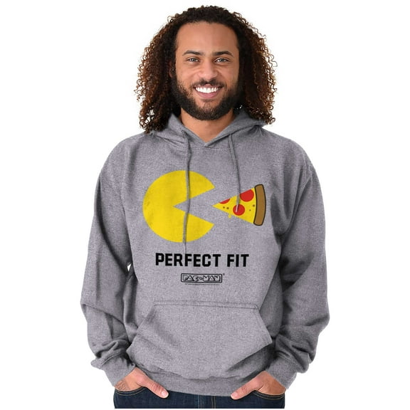 Funny PACMAN Perfect Fit Pizza Unisex Plus Size Hoodie Brisco Brands 2X