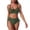 Army Green #046, variant on Womens Bikini Sets Two Piece Swimsuits Cross Back Lace Up Cutout Swim Top Drawstring Side Mid Waisted Bottom Blue M