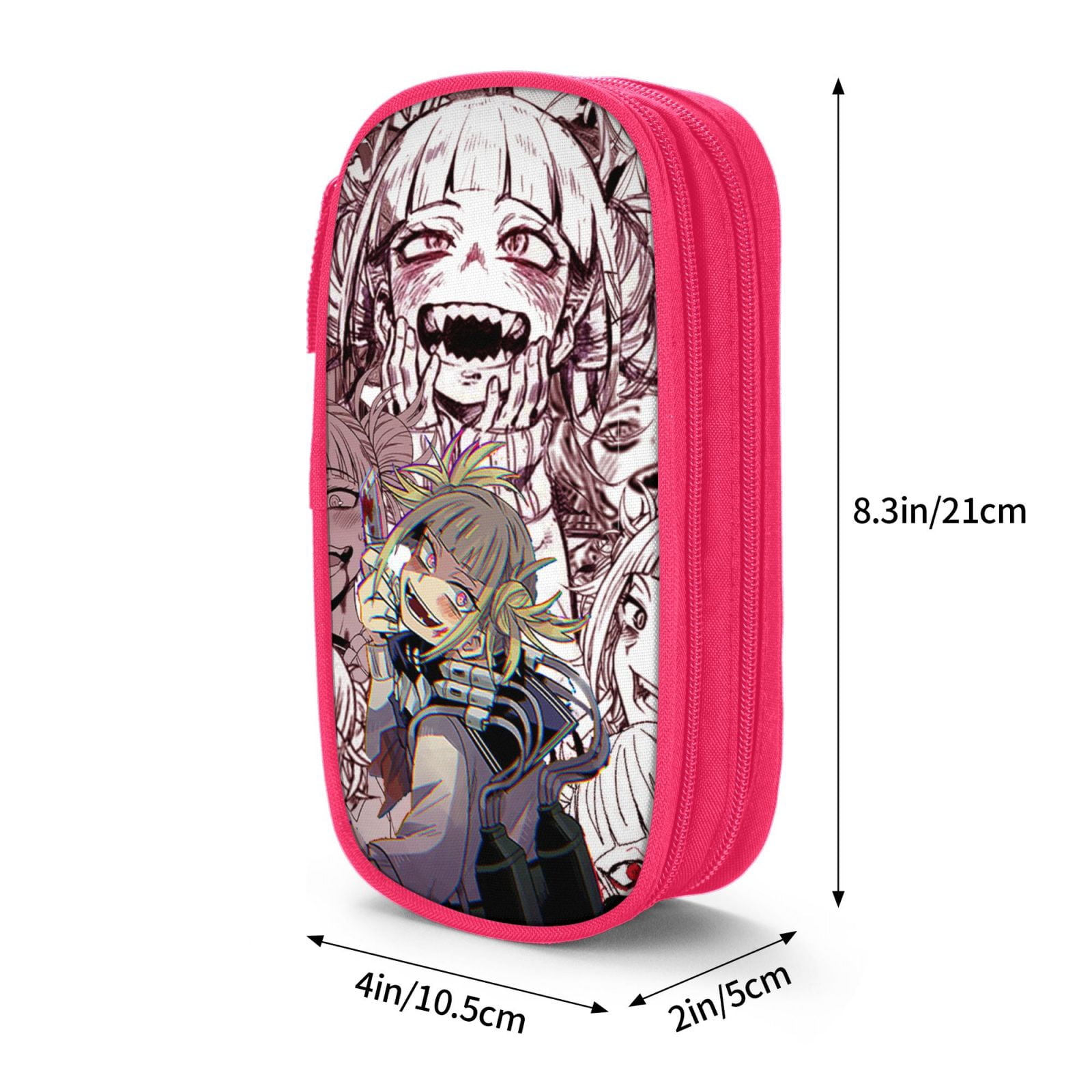 My Hero Academia Himiko Toga Pencil Case Large Capacity Pencil Pouch Pen Bag Office Stationery Organizer Travel Makeup Bag Pink