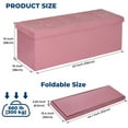 thumbnail image 5 of LUSIMO Ottoman with Storage 43" Velvet Storage Bench Folding End of Bed Bench Hold up to 660lb Footstool for Bedroom Living Room, Pink, 5 of 10