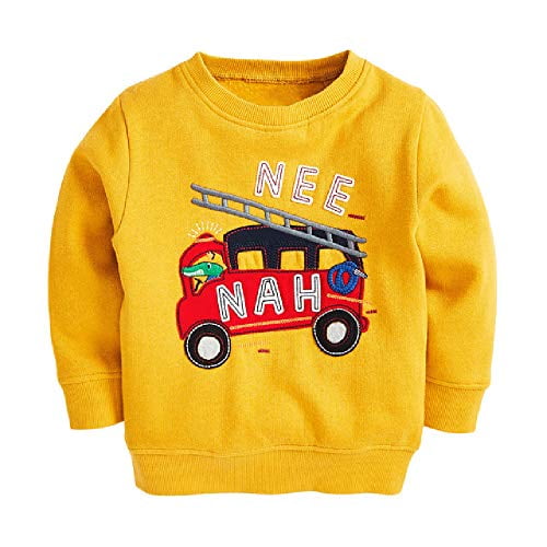 Quenny Antumn and Winter New Boys Sweaters,Knitted Round Neck Long-Sleeved Fleece Sweaters. 2T Yellow
