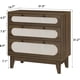 thumbnail image 2 of Brown rattan 3-cajón cómoda para dormitorio - natural moderno closet con de madera handles y legs, equipped con anti-tip kits, 2 of 5