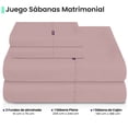 thumbnail image 2 of Sabanas Lisas Ubbe, Tamaño Matrimonial, Color Rosa Palido, 4 Piezas, 2 of 7