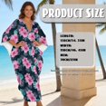 thumbnail image 7 of Xoenoiee Tropical Hibiscus Palm Leaves Print Women's Kaftan Dresses Plus Size V-Neck Batwing Sleeve Caftan Beach Dress Lightweight Bathing Suit Cover-Up Loungewear, 7 of 7