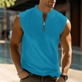 thumbnail image 6 of cocolona Mens Summer Tank Tops Zipper V Neck Sleeveless Workout T-Shirts Fashion Casual Solid Color Blouses, 6 of 6